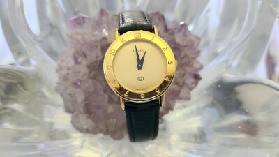 Vintage 80s Gucci Swiss 6 Jewel Quartz Gold Plated 25mm Size