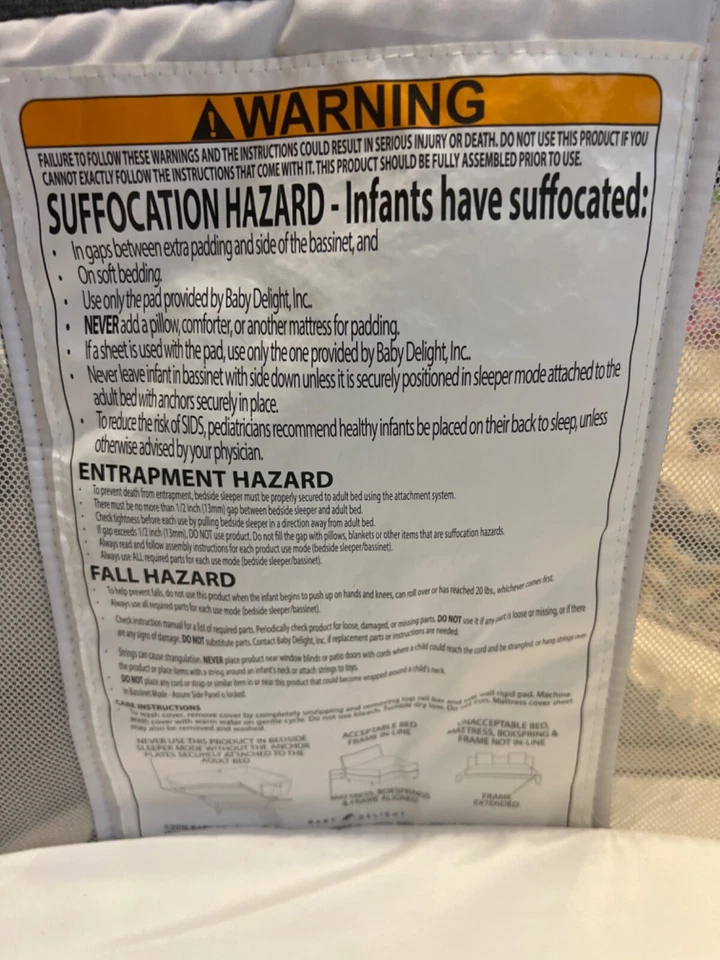 Cuna de bebé, altura ajustable, mesita de noche con rueda, gris Foto 4 de 4