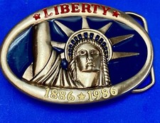 Statue of Lady Liberty 1896 - 1986 100 year celebration patriotic belt buckle