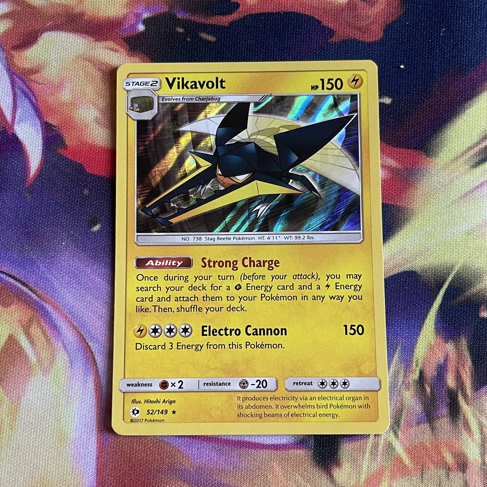 Pokémon TCG Vikavolt Sun & Moon Base Set 52/149 Holo Holo Rare
