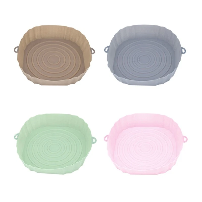 Air Fryer Baking Tray Silicone Pot Reusable Thin Round Home Kitchen Pizza Mat
