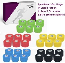 (0,15 EUR/m) 10m Sporttape Premium 2cm, 2,5cm, 3,8cm Bandage St&uuml;tze Tape NEU