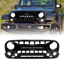 Glossy Black Front Armor Grille Woff-road Light For 2007-2018 Jeep Wrangler Jk Glossy Black Front Armor Grille Woff-road Light For 2007-2018 Jeep Wrangler Jk