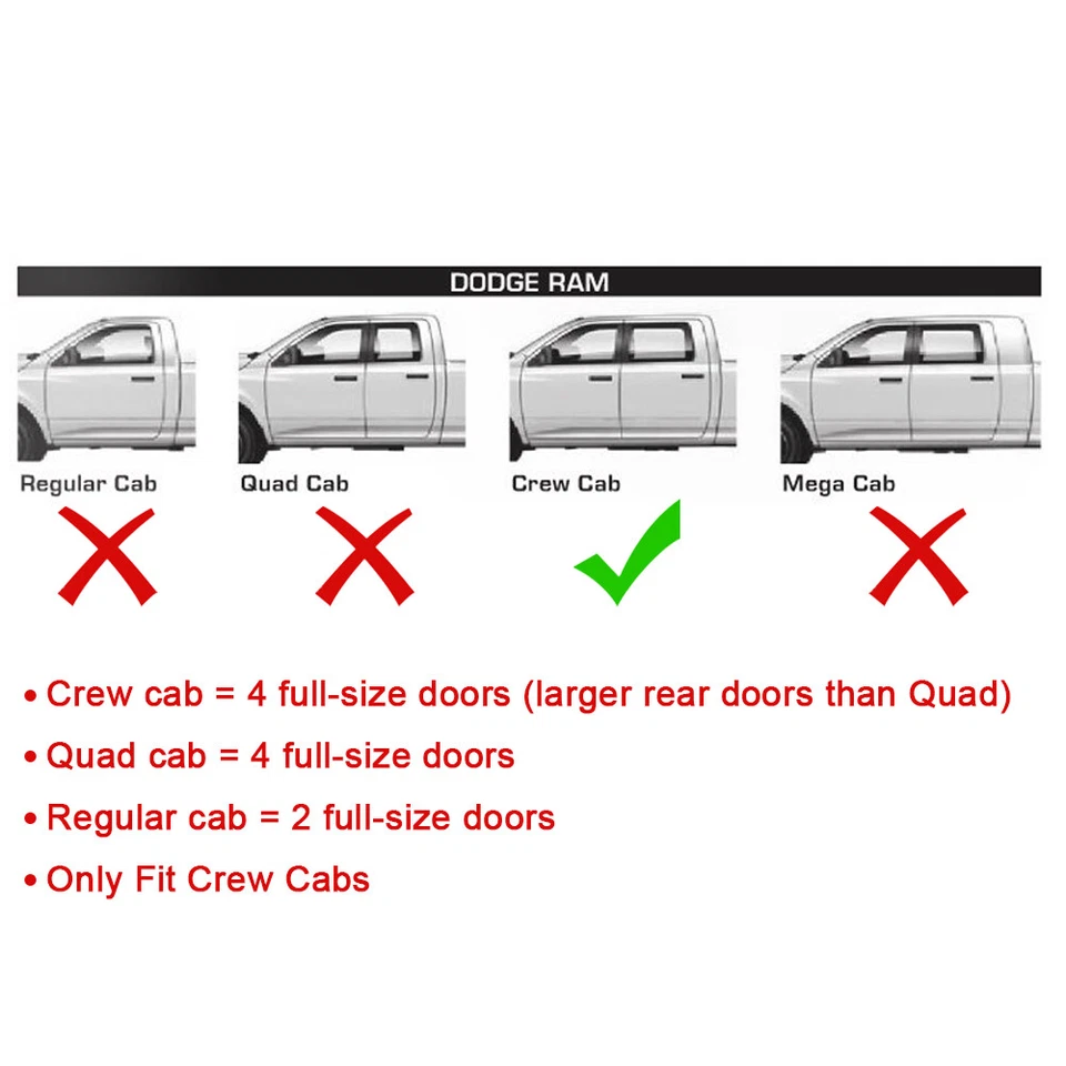 Cubierta protectora de paneles basculantes para Dodge Ram 1500 2500 3500 doble cabina 2009-18 Foto 2 de 4