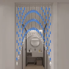 25 Strings Crystal Beaded Curtain Garland Arched Door String Curtains Blue