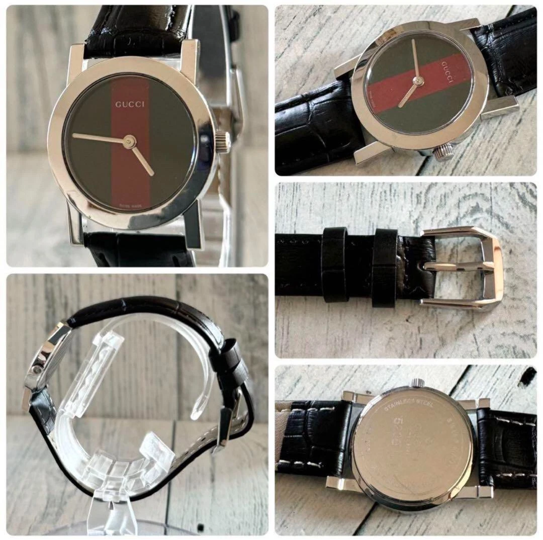 Montre analogique pour femme GUCCI Quartz 5200L.1 SherryLine cadran rouge vert d'occasion
