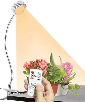 LED Grow Light Adjustable Stand 10W for Indoor Plants Full Spectrum Lamp SILVER