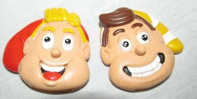 2 Snap, Crackle & Pop spoon tops from cereal boxes 1996
