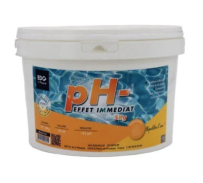 EDG AQUALUX pH MOINS Poudre - 5kg | Correcteur de pH solide - Baisse le pH - Photo 1/3