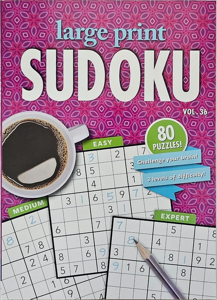 4 New Large Print Sudoku PAPP Puzzle Books Vol# 35-38 Games Entertain Hobbies - Image 3 of 4