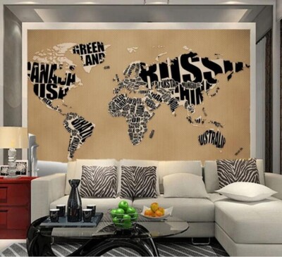 3D World Map Puzzle ZHUA16469 Wallpaper Wall Murals Removable Self-adhesive Ann