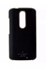 Funda envolvente Kate Spade NY para Motorola DROID Turbo 2 cuero Saffiano negro dorado