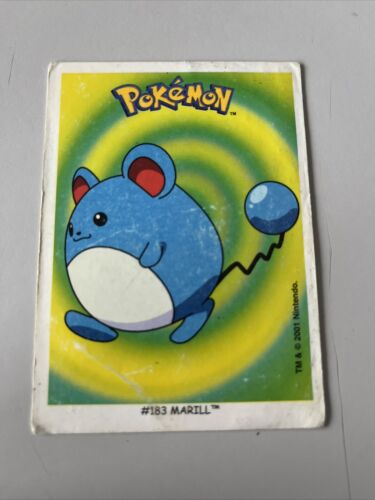 POKEMON Nº 183 MARILL  Nintendo Boomer Super Bubble Gum trading card - Photo 1/3