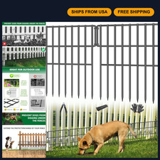 25 Panels Garden Fencing Animal Barrier - 17in H x 27ft L No Dig Dog Fence, Rust