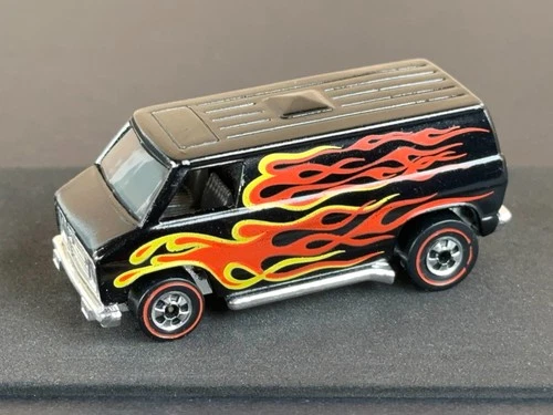 Vintage Hot Wheels Redline 1975 BLACK Super Van w/Flames - PACKAGE FRESH! NR!