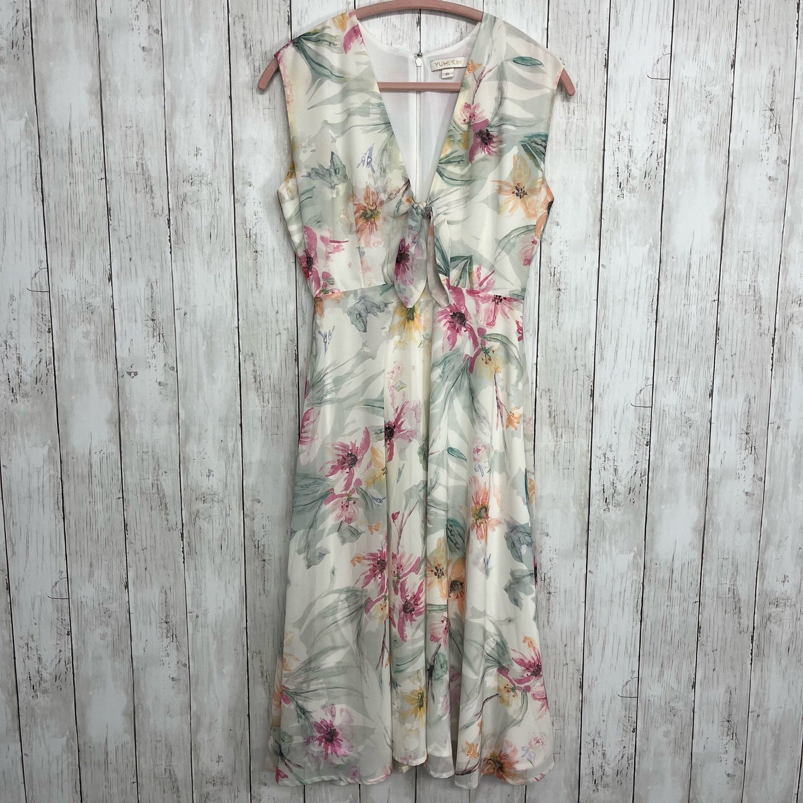 Yumi Kim Spring Fling Reminisce Floral Fit Flare V-Neck Sleeveless Dress XS