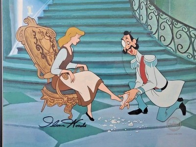   Disney Cel Cinderella Perfect Fit Sericel Hand Signed limited Ilene Woods