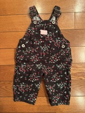 Vintage OSHKOSH 3M Floral All Over Print B'Gosh Corduroy Vestbak Overalls USA