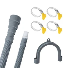 Washing Machine Drain Hose 5 FT, Flexible Dishwasher Drain Hose Extension Kit, 