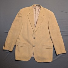 Men's Botany 500 100 Camel Hair BEIGE / TAN Sport Coat Blazer Jacket Size 46R