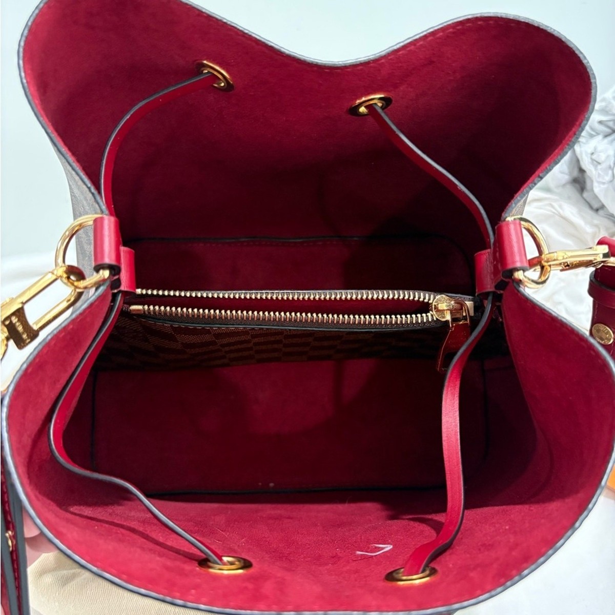 Authentic Louis Vuitton Neo Noe Damier Ebene Berry Bag NEW w