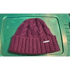 Michael Kors Womens Purple Cable Knit Beanie ...