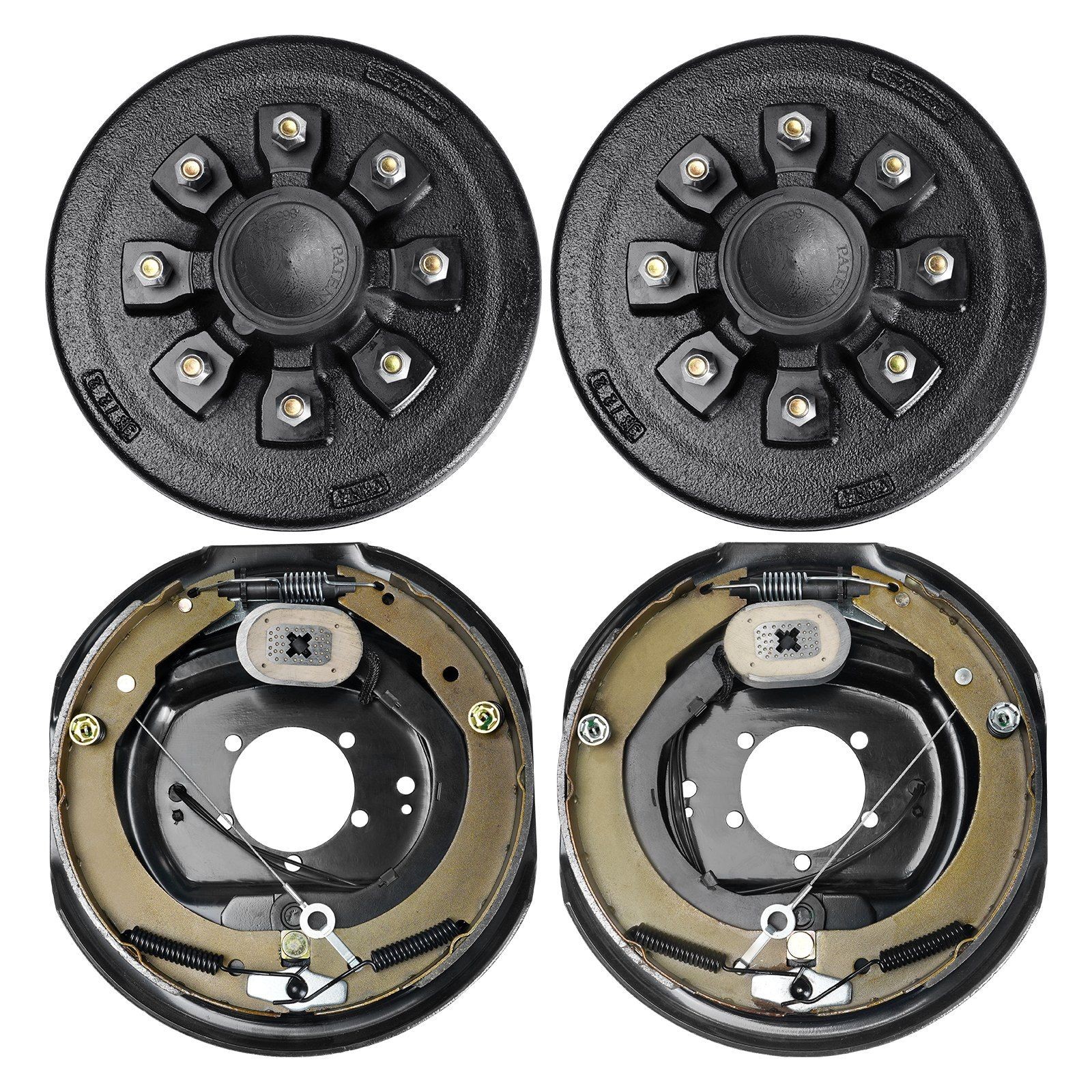 12x2in 7000lb Electric Self-Adjusting Brake Drum Kit 8on6.5in 5-Hole