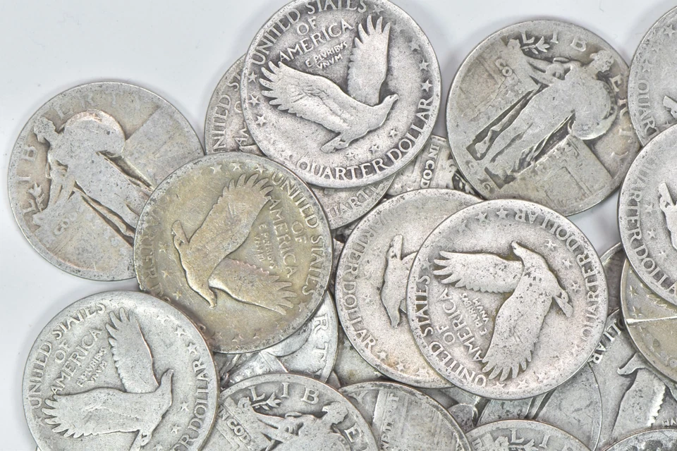 Roll 1925-1930 G/VG/F Full Date Standing Liberty Quarter 40 Coin Lot - $10 Face - Image 2 of 4