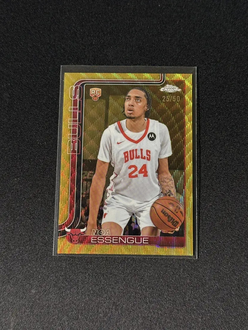 2025-26 Topps Chrome Rookie Gold Wave #262 RC Noa Essengue 25/50 Bulls -JX37