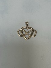 9ct Gold Heart Infinity Pendant/charm New