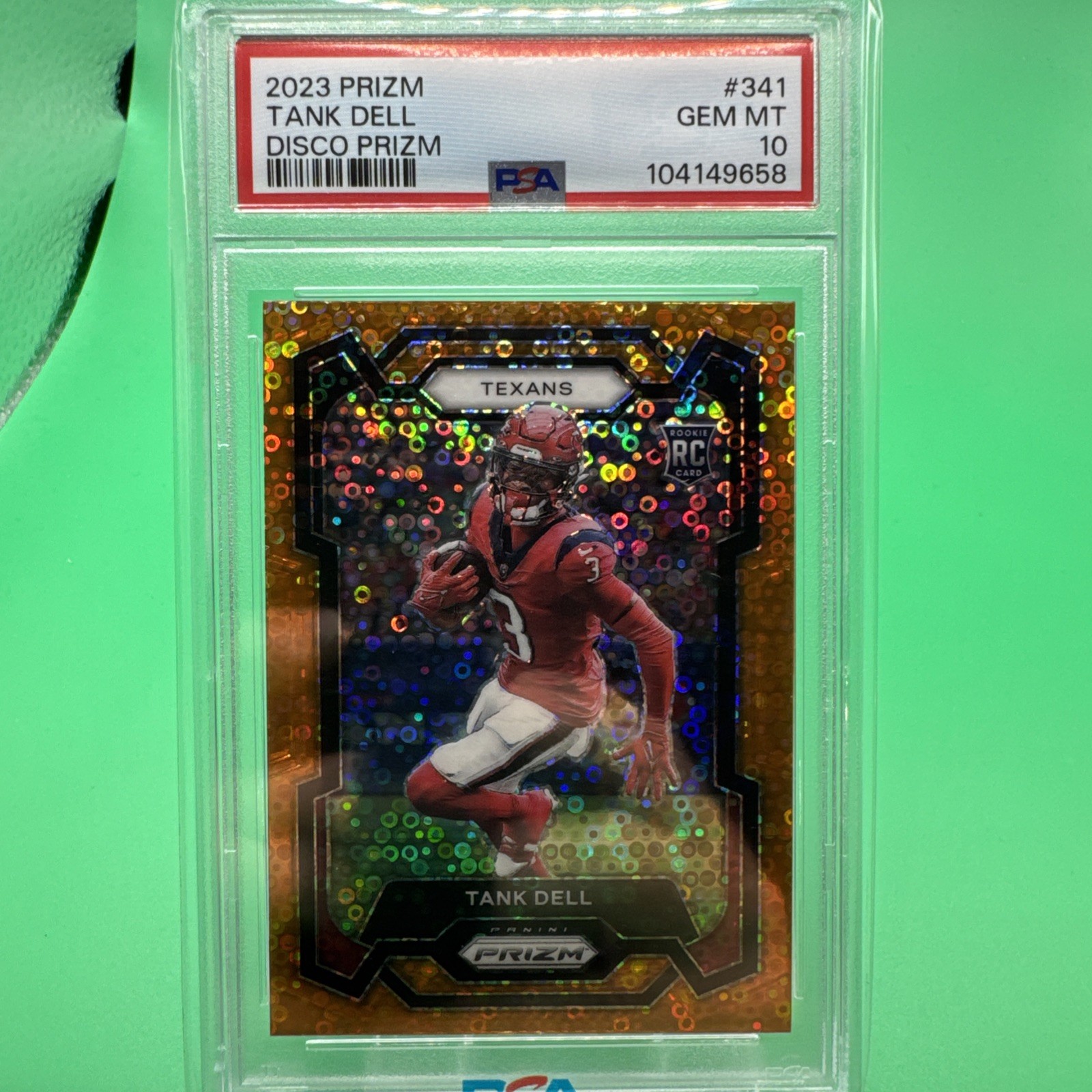 Tank Dell 2023 Prizm Orange Disco Rookie PSA 10 Gem Mint RC #341 Texans