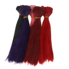 5Pcs Assorted Color Heat Resistant Synthetic Doll Hair Wefts for Art Craft Use