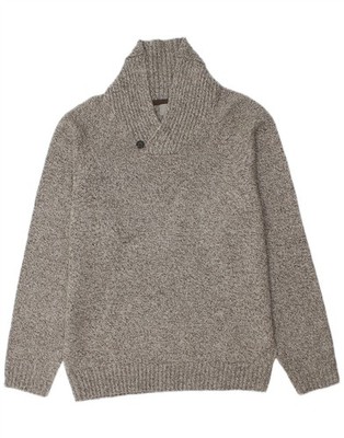 Marks & Spencer Herren Schalkragen Pullover Sweater Medium Grau Gefleckt CS12