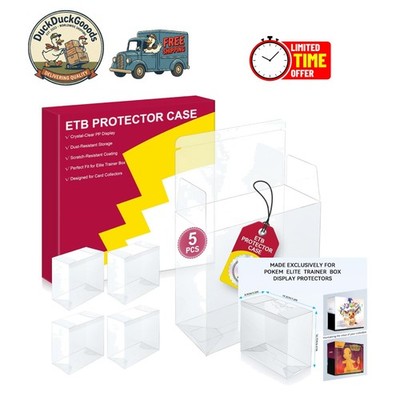 5 Pack Elite Trainer Box Protectors - Crystal Clear, Scratch Resistant Cases