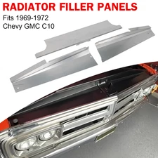 3-Piece Kit Radiator Filler Panels Smooth Steel For 1969-1972 Chevy GMC C10