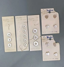 5 Sets Vintage Le Chic & La Moderne Pearlized Buttons  9/16-3/4" On Button Card 