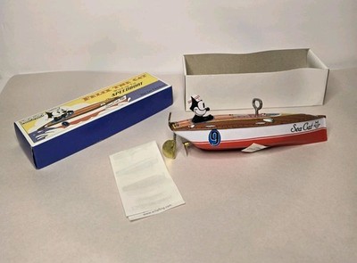 Vintage Schylling Collector's SeriesFelix The Cat Wind-Up Tin Speedboat W/Box