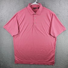 FootJoy Mens XL Pink Geometric Diamond Print Performance Golf Polo Shirt XL