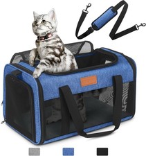 TSA Approved Pet Carrier in Cabin, 17"X11"X9.5" Soft Cat Carriers for Small Cat