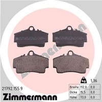 Bremsbelagsatz Scheibenbremse Pb:Z Zimmermann 21792.155.9 FüR 996 Cayman 986 987