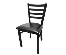Oak Street Manufacturing Rustic Metal Frame Chair w/ Ladder Back  Vinyl Seat