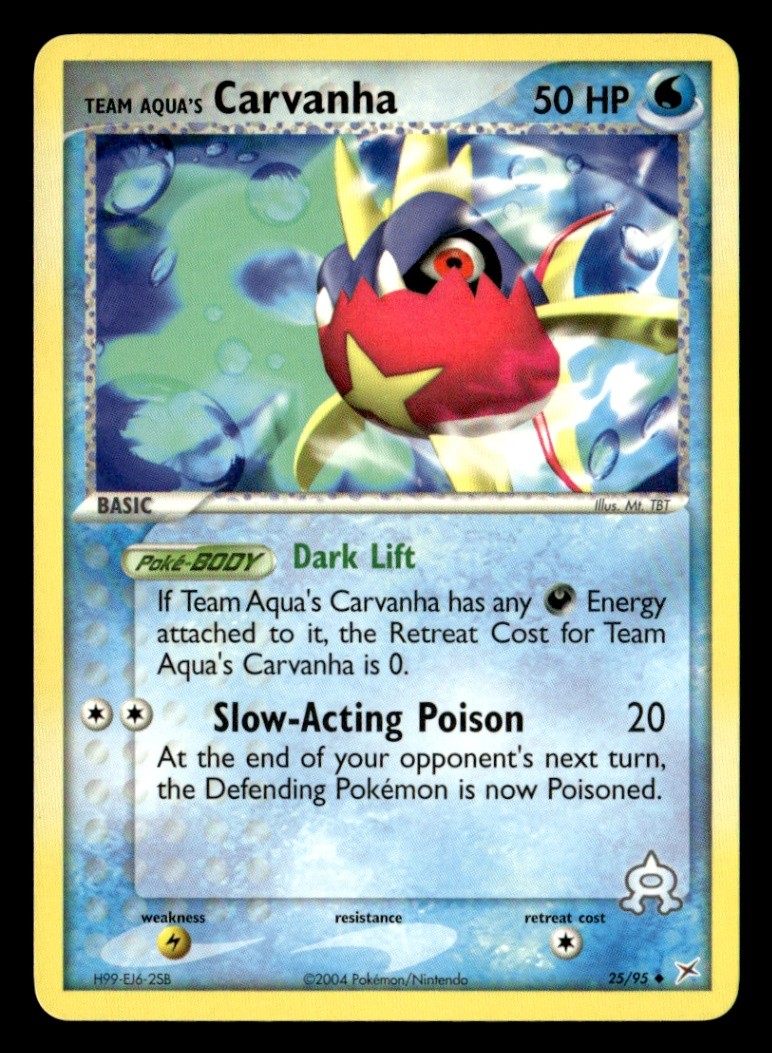 Team Aqua's Carvanha - Normal Team Magma vs Team Aqua 25/95 NM Pokémon TCG