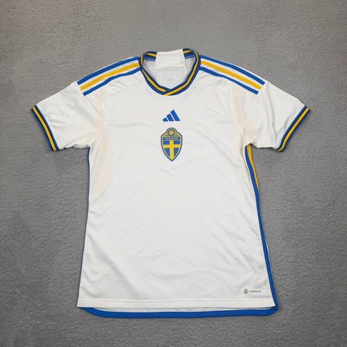 Adidas Sweden National Team Away Jersey White Blue Yellow Mens L AEROREADY 2022