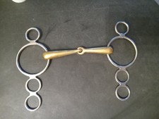 used lifter gag bit elevator Bit Snaffle 5 1/4 in mouth mixed metals 