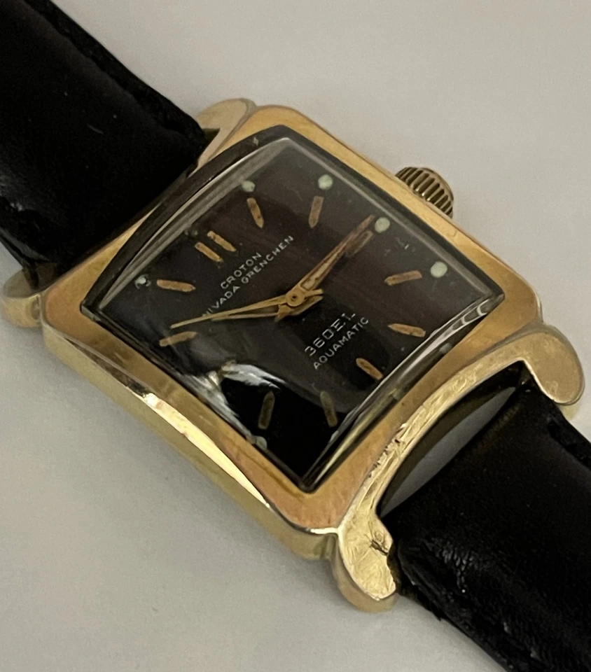 Vintage CROTON NIVADA GRENCHEN AQUAMATIC 360EL Black Dial Men’s Watch - Image 2 of 4