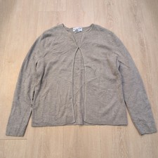 VTG Y2K Women's Medium Cardigan 100 Merino Wool Sweater Beige Cottage Coquette