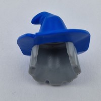 Lego Minifig 1X Haare Hut Hat Hair 20606Pb06 Hell Grau Light Bluish Gray Blau