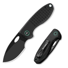 FLISSA Small Folding Pocket Knife 2.4-inch D2 Steel Blade Pocket Clip Liner Lock