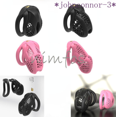 Latest 4 Sizes Cobra Chastity Cage Device CB Male Honeycomb Lock with 4 Ring