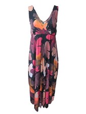 Jersey Maxi Dress Surplice Wrap Sleeveless Elastic Waist Size S/M-DR831